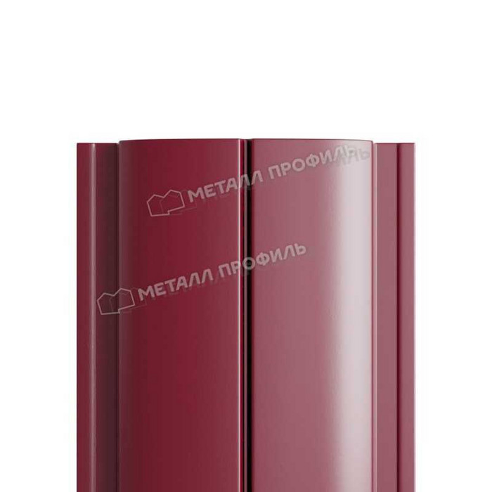 Штакетник Металл Профиль ELLIPSE-T 0,45 Полиэстер RAL3005 Красное вино